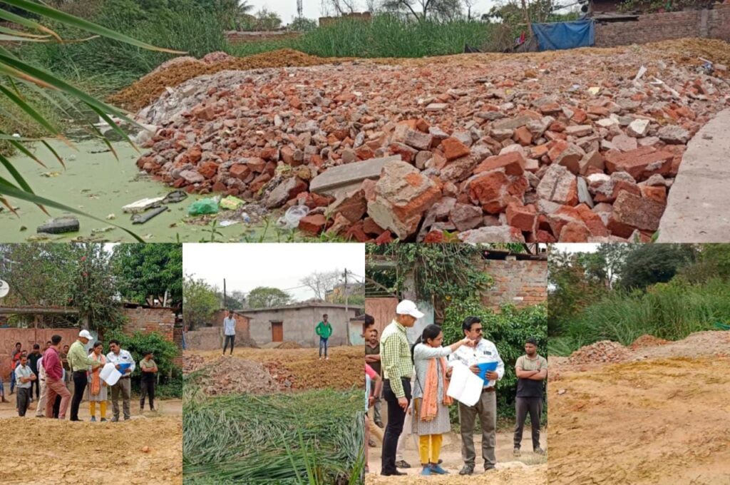 निस्तारी तालाब को मिट्टी पाटकर कब्ज़ा करने वालो पर कार्यवाही करने कलेक्टर को सौंपा ज्ञापन 1 IMG 20230320 WA0073