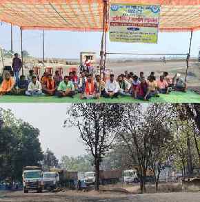 बिग ब्रेकिंग - एकता वाहन चालक कल्याण समिति द्वारा एसइसीएल बरौद में किया गया चक्काजाम 1 IMG 20230314 104545 1