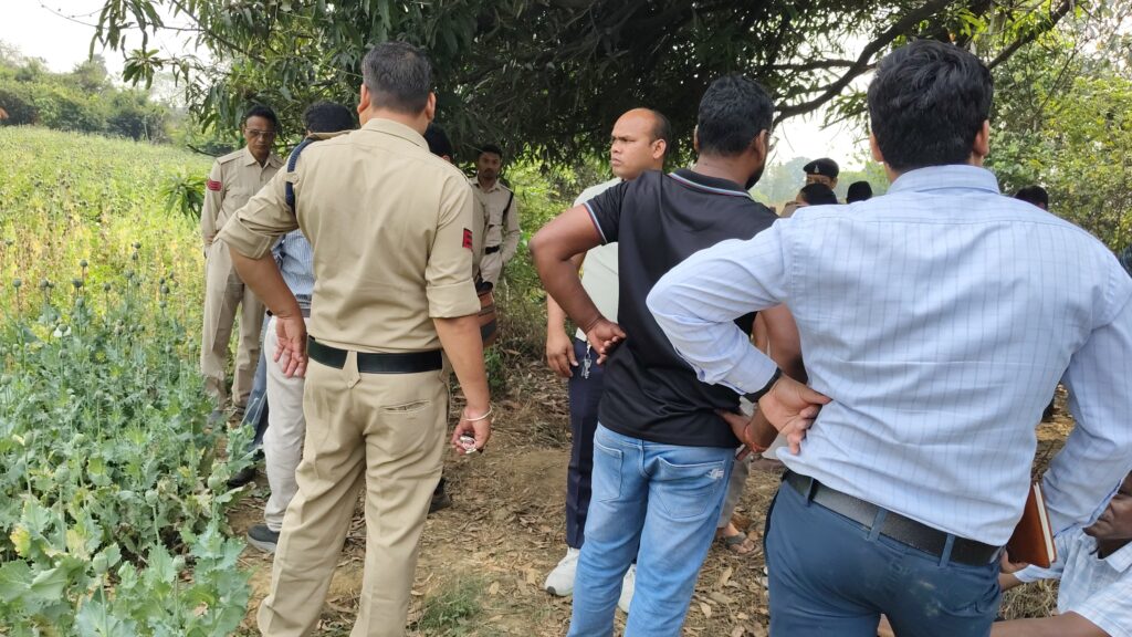 जिले में अफीम कि खेती का बड़ा खुलासा .. एक हिरासत में .. 3 2500730