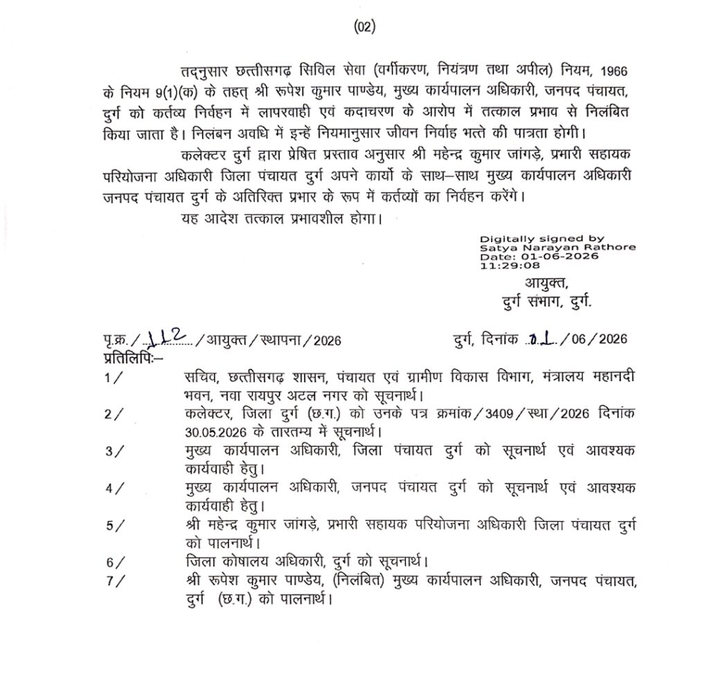 मुख्यमंत्री के निर्देश .. जनपद पंचायत सीईओ निलंबित 3 3346106
