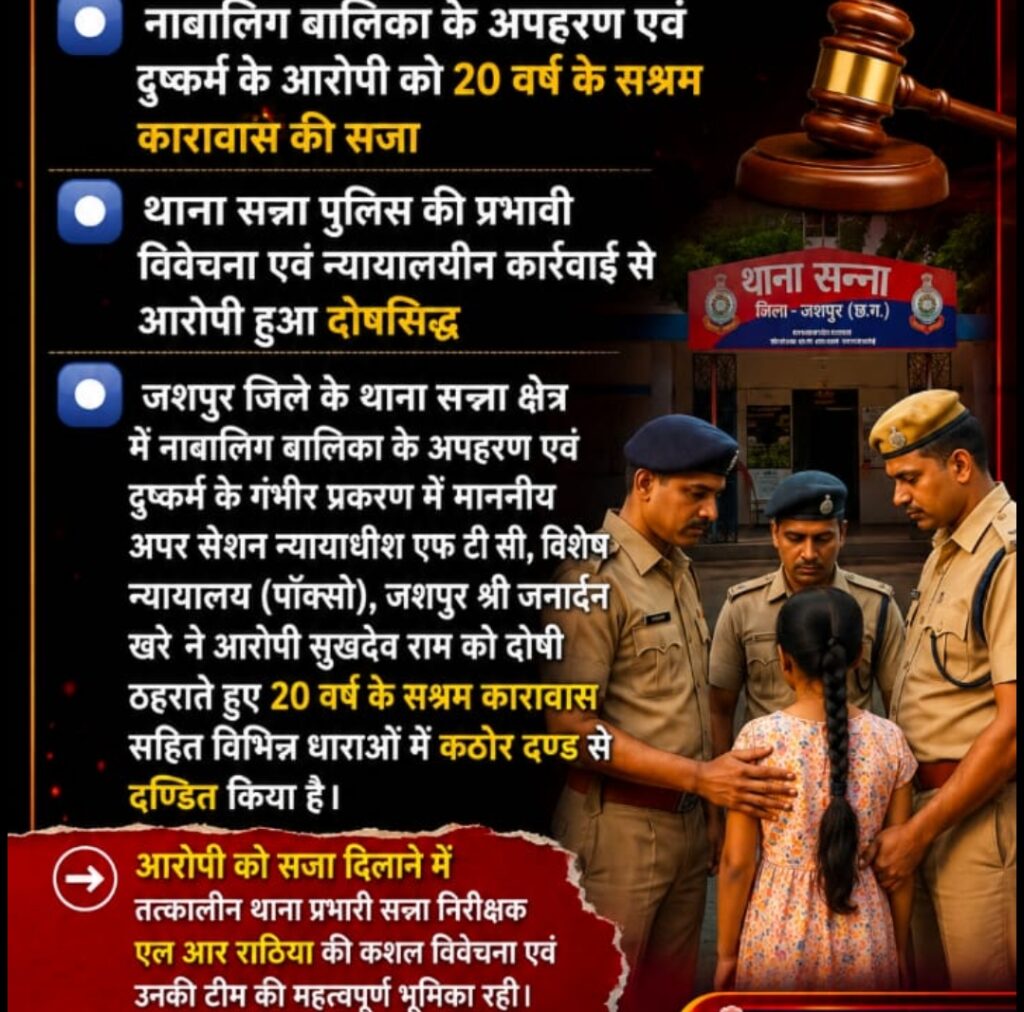 14 वर्षीय नाबालिग का अपहरण कर किया दुष्कर्म .. आरोपी को मिली 20 वर्ष कि सजा 1 3846658