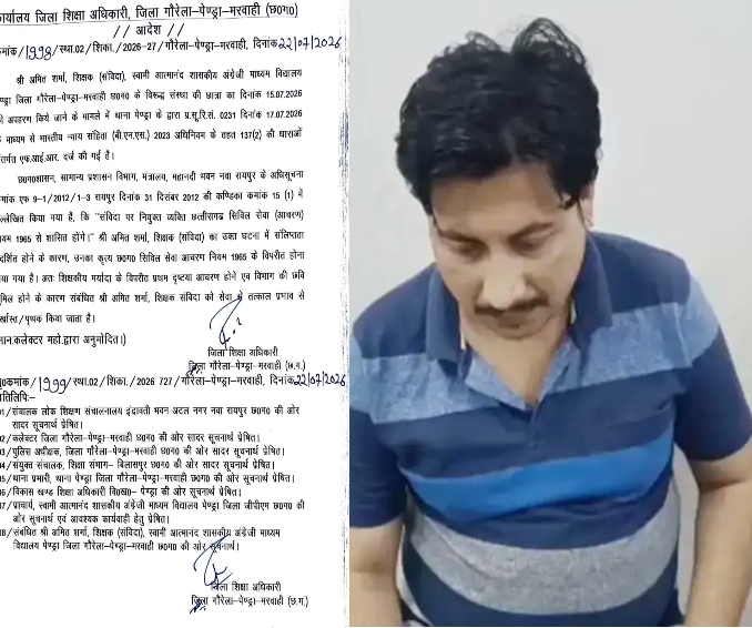 नाबालिग छात्रा को 4 घंटे बंधक बनाकर .. संविदा शिक्षक बर्खास्त... DEO की कार्रवाई .. पुलिस जांच जारी 1 3911375
