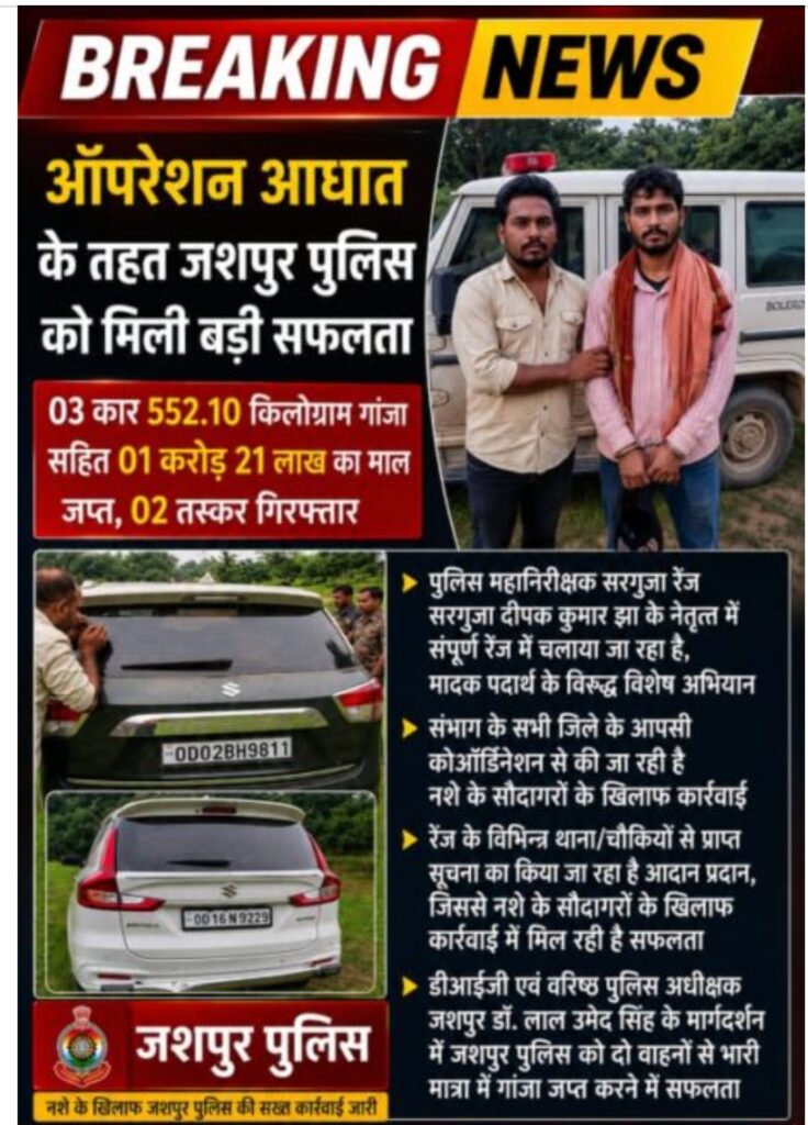 इनोवा, ब्रेजा और आर्टिगा कार से 552 किलो गांजा जब्त .. 2 तस्कर गिरफ्तार .. फरार कि तलाश जारी 2 Screenshot 2026 07 15 13 16 32 44 40deb401b9ffe8e1df2f1cc5ba480b12