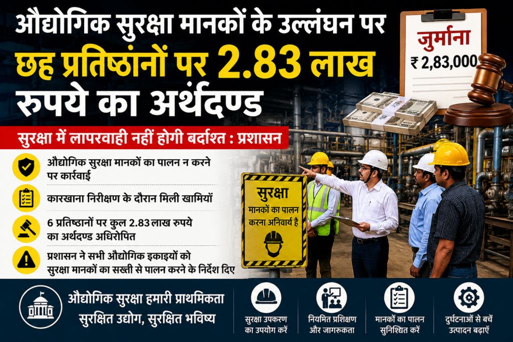औद्योगिक सुरक्षा मानकों के उल्लंघन.. छह कंपनी पर 2.83 लाख रुपये का अर्थदण्ड 1 4113578