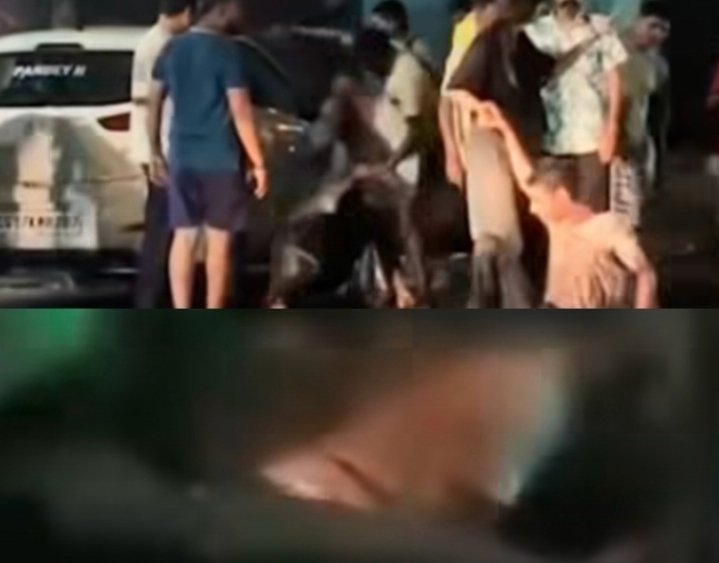एक्सीडेंट के बाद कार सवार युवक और युवती ने किया रोमांस .. लोगों ने कि धुनाई .. वीडियो हुआ वायरल 1 4213818